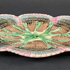 Antique Majolica Shell Form Serving Platter