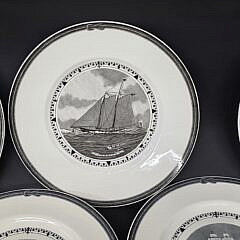 Set of Ten Vintage Wedgwood Sailing Ship Naval Martitime Dinner Plates