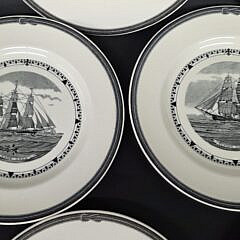 Set of Ten Vintage Wedgwood Sailing Ship Naval Martitime Dinner Plates