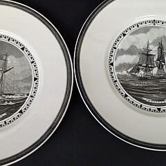 Set of Ten Vintage Wedgwood Sailing Ship Naval Martitime Dinner Plates