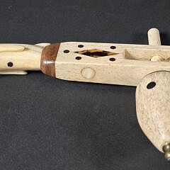 One of a Kind Whaelman Made Antique Inlaid Whalebone Spinning Top, 19th century