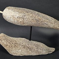 Antique Carved Fossilized Whalebone Narwhal and Seal Sculpture Figurine, 19th century
