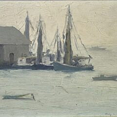 Emily Hoffmeier Oil on Artist Board, “Nantucket Harbor”, Painting