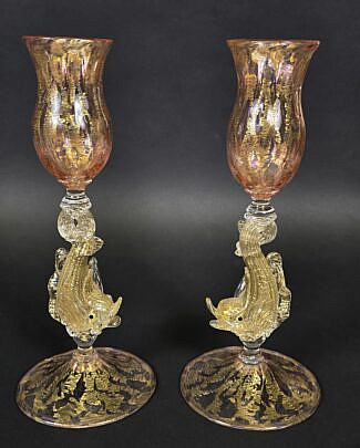 4898-955 Dolphin Candlesticks A