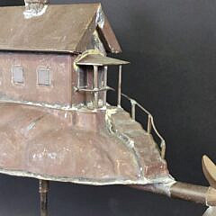  Vintage Figural Copper Lighthouse Weathervane, 20th century