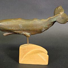 Vintage Bronze Sperm Whale Sculpture Figurine, 20th century