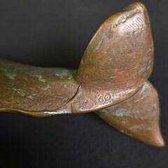 Vintage Bronze Sperm Whale Sculpture Figurine, 20th century
