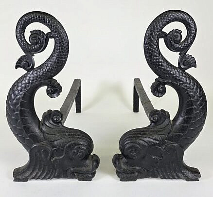 4902-955 Dolphin Andirons A