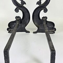 Pair of Antique Bradley and Hubbard Figural Cast Iron Dolphin Andirons, circa 1920