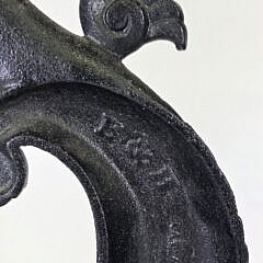 Pair of Antique Bradley and Hubbard Figural Cast Iron Dolphin Andirons, circa 1920