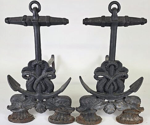 4903-955 Dolphin Anchor Andirons A