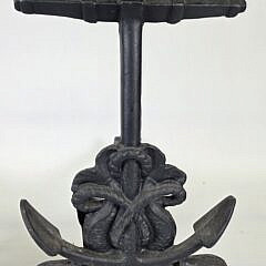 Pair of Antique Figural Cast Iron Anchor and Dolphin Andirons, circa 1920s 