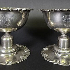 Pair Scarce John Macy Nantucket Gorham Sterling Silver Citrus Cups, 19th century