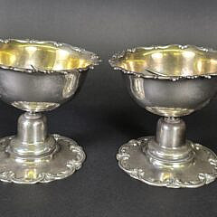 Pair Scarce John Macy Nantucket Gorham Sterling Silver Citrus Cups, 19th century