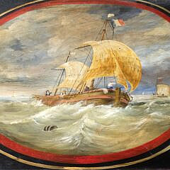 Vintage Antique Style Nautical Maritime Painted Chest of Drawers, Ships Charts Logs 1875