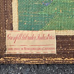  Vintage Labeled Pictorial Hooked Grenfell Mat, 20th century