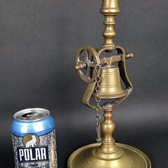 Antique English Brass Wheel Tavern Stick, 19th Century