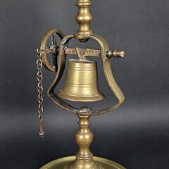 Antique English Brass Wheel Tavern Stick, 19th Century