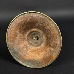 Antique English Brass Wheel Tavern Stick, 19th Century