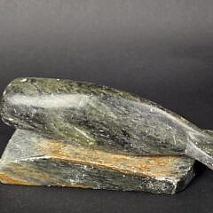 Vintage Inuit Carved Figural Soapstone Whale Sculpture Figurine, 20th century