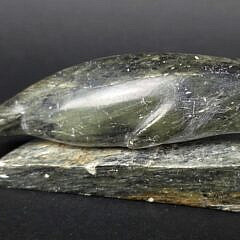 Vintage Inuit Carved Figural Soapstone Whale Sculpture Figurine, 20th century