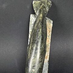 Vintage Inuit Carved Figural Soapstone Whale Sculpture Figurine, 20th century
