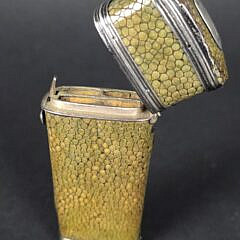 Antique Shagreen and Silver Lancet Case Etui, 19th century