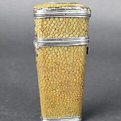 Antique Shagreen and Silver Lancet Case Etui, 19th century