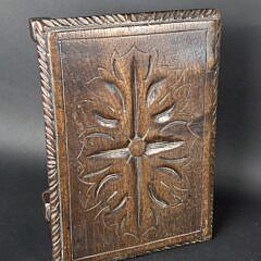 Antique Diminutive Relief Carved Joint Stool Bench, 19th century
