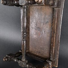 Antique Diminutive Relief Carved Joint Stool Bench, 19th century