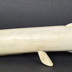 Vintage Inuit Carved Whalebone Northern Pike Sculpture Figurine