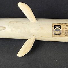 Vintage Inuit Carved Whalebone Northern Pike Sculpture Figurine