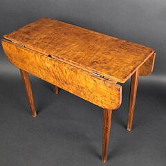 Antique American Birdseye Maple Salesman Sample Hepplewhite Drop Leaf Table, 19th century