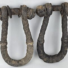 Pair of Antique Sailors Fancy Ropework Beckets, 19th century