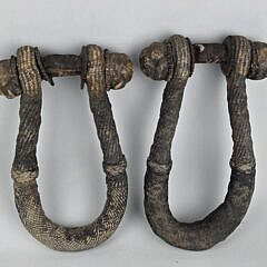 Pair of Antique Sailors Fancy Ropework Beckets, 19th century