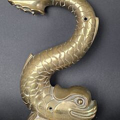 Pair of Extraordinary Antique Solid Bronze Figural Dolphin Yacht Rope Pulls, circa 1920s
