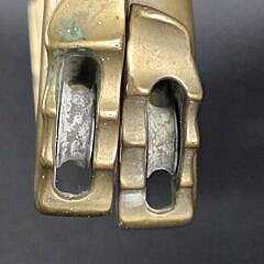 Pair of Extraordinary Antique Solid Bronze Figural Dolphin Yacht Rope Pulls, circa 1920s