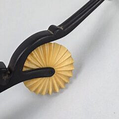 Antique Sailor Made Ebony Clenched Fist Pie Crimper, 19th century