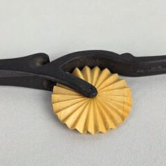 Antique Sailor Made Ebony Clenched Fist Pie Crimper, 19th century