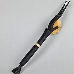 Antique Sailor Made Ebony Clenched Fist Pie Crimper, 19th century