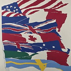 Vintage America’s Cup 25 Advertising Silk Screen Poster