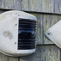 Pair of Vintage Port and Starboard Tear Drop Ships Bow Lights, 20th century