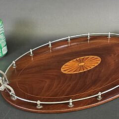 Antique British Regency Sterling Silver Gallery Serving Tray, 19th century
