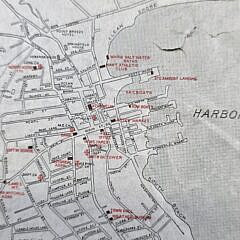Scarce Antique Nantucket Street Map Surveyed & Drawn by J.H. Robinson, circa 1910