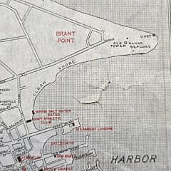 Scarce Antique Nantucket Street Map Surveyed & Drawn by J.H. Robinson, circa 1910