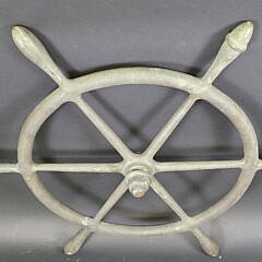 Antique Six Spoke Solid Brass Yacht Ships Steering Wheel, circa 1920s
