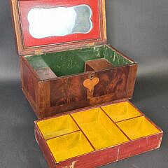 Antique Sailor Made Heart and Star Inlaid Box, 19th century