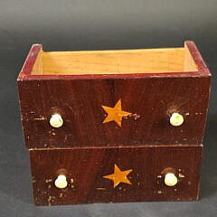Antique Sailor Made Heart and Star Inlaid Box, 19th century