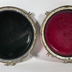 Pair of Antique/Vintage Port and Starboard Ships Light Porthole Window Lenses, circa 1920s