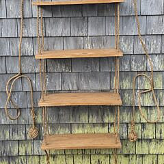 Vintage Five-Rung Naval Nautical Rope Boat Ladder, 20th century
